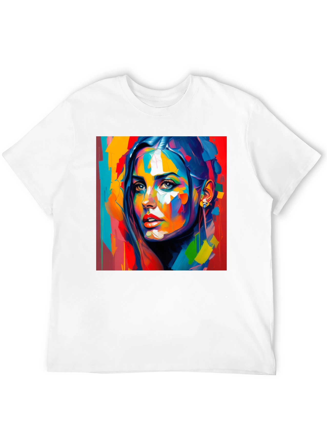 Black Abstract Woman Art Print Black T-Shirt view 12
