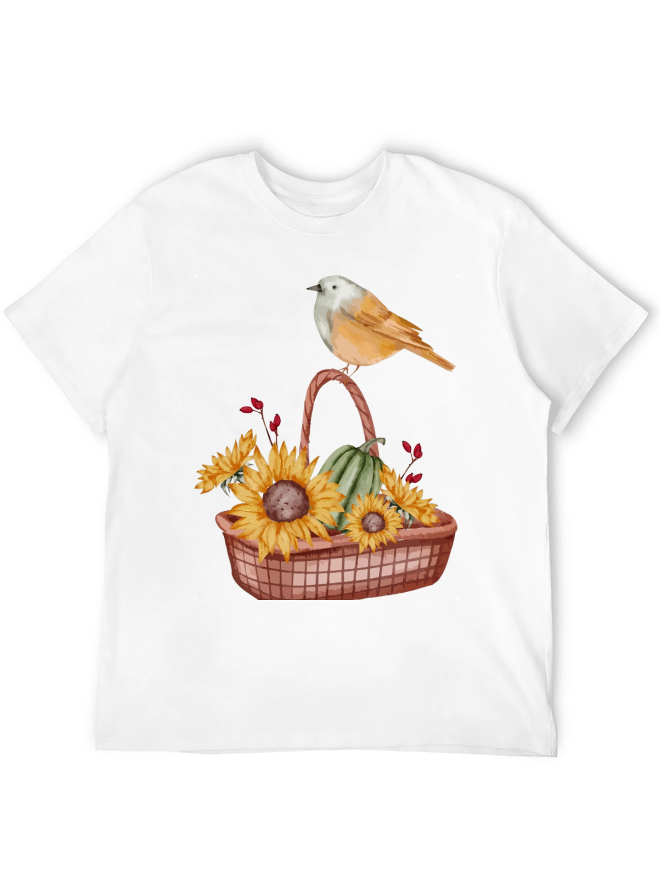 Bird & Basket of Sunflowers Graphic Tee - 12