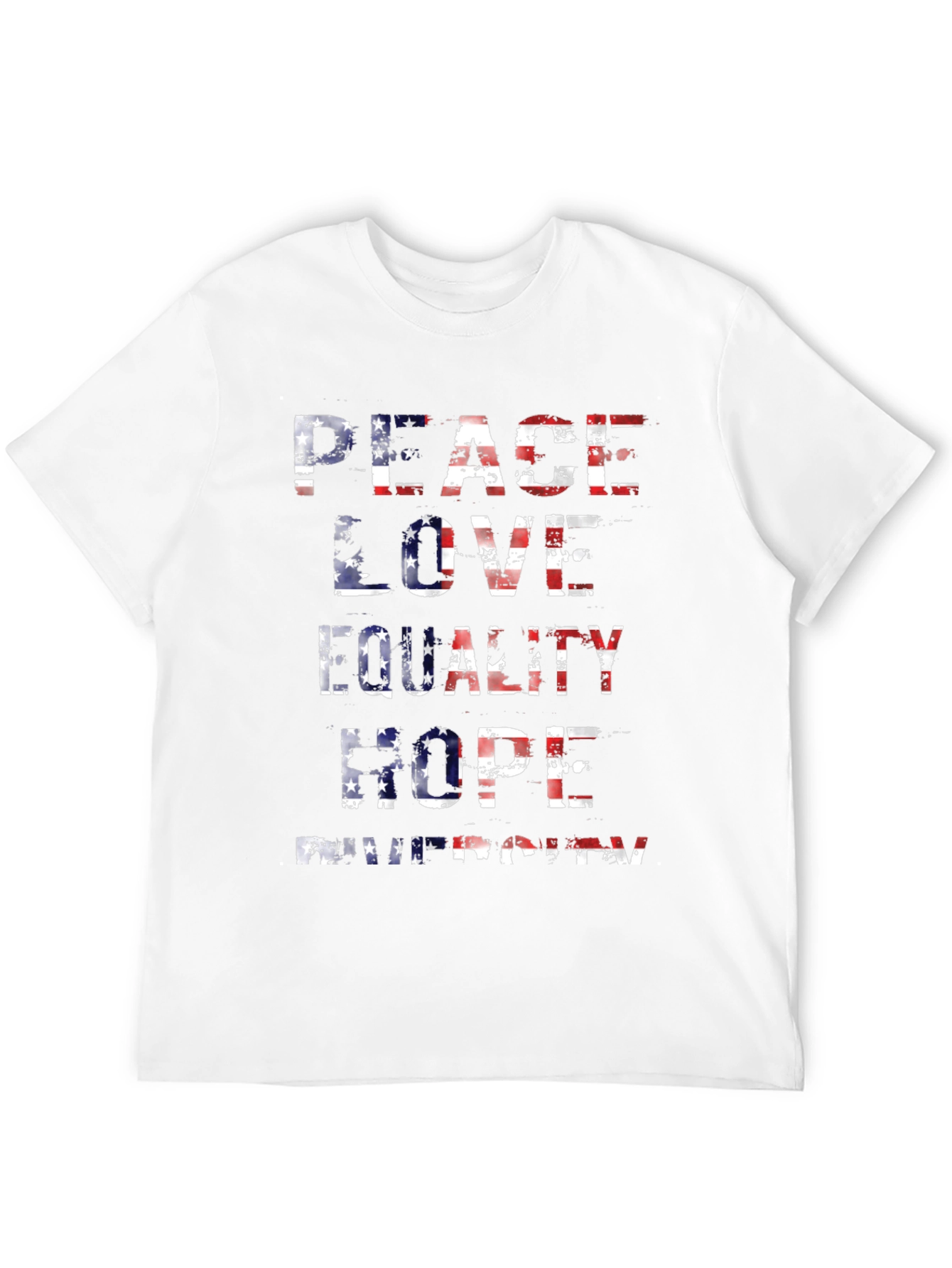 Black Peace Love Equality American Flag T-Shirt view 12