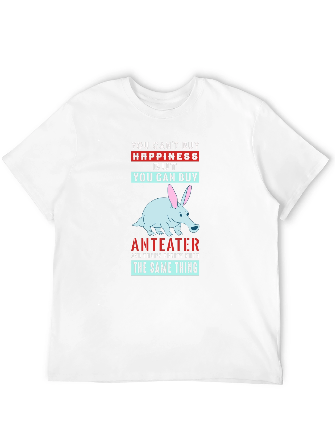 Black Anteater Happiness T-Shirt - Novelty Graphic Tee view 12