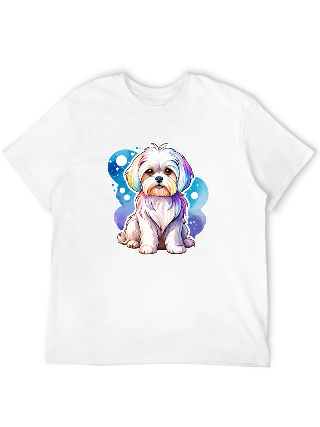 Black Rainbow Maltese Dog Graphic Tee view 12