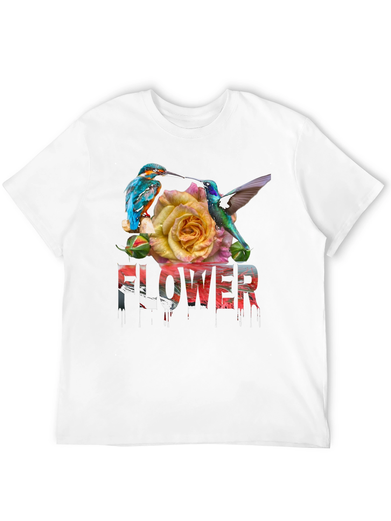 Black Floral Bird T-Shirt view 12