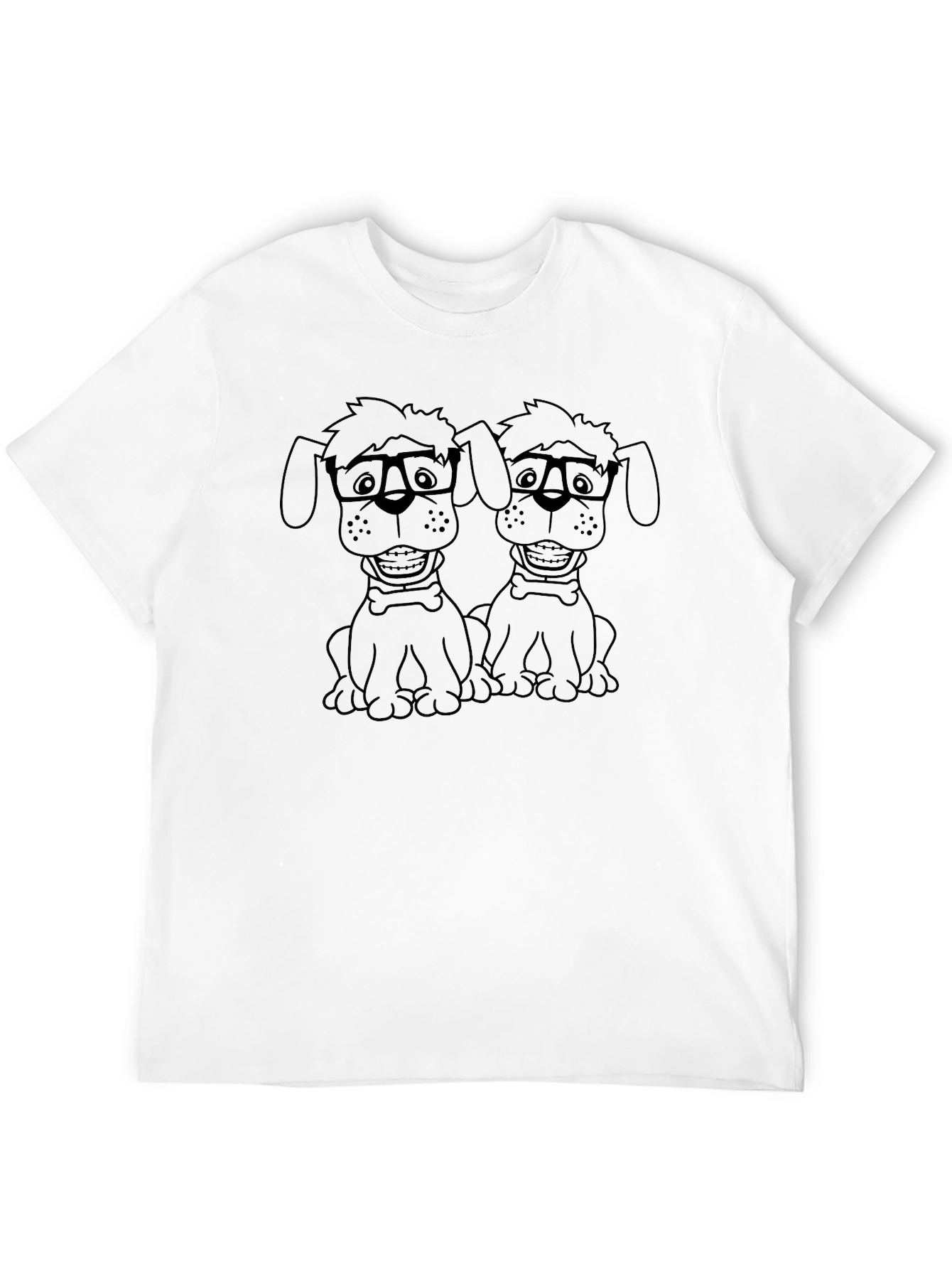 Black Nerdy Dog Duo Black T-Shirt view 12