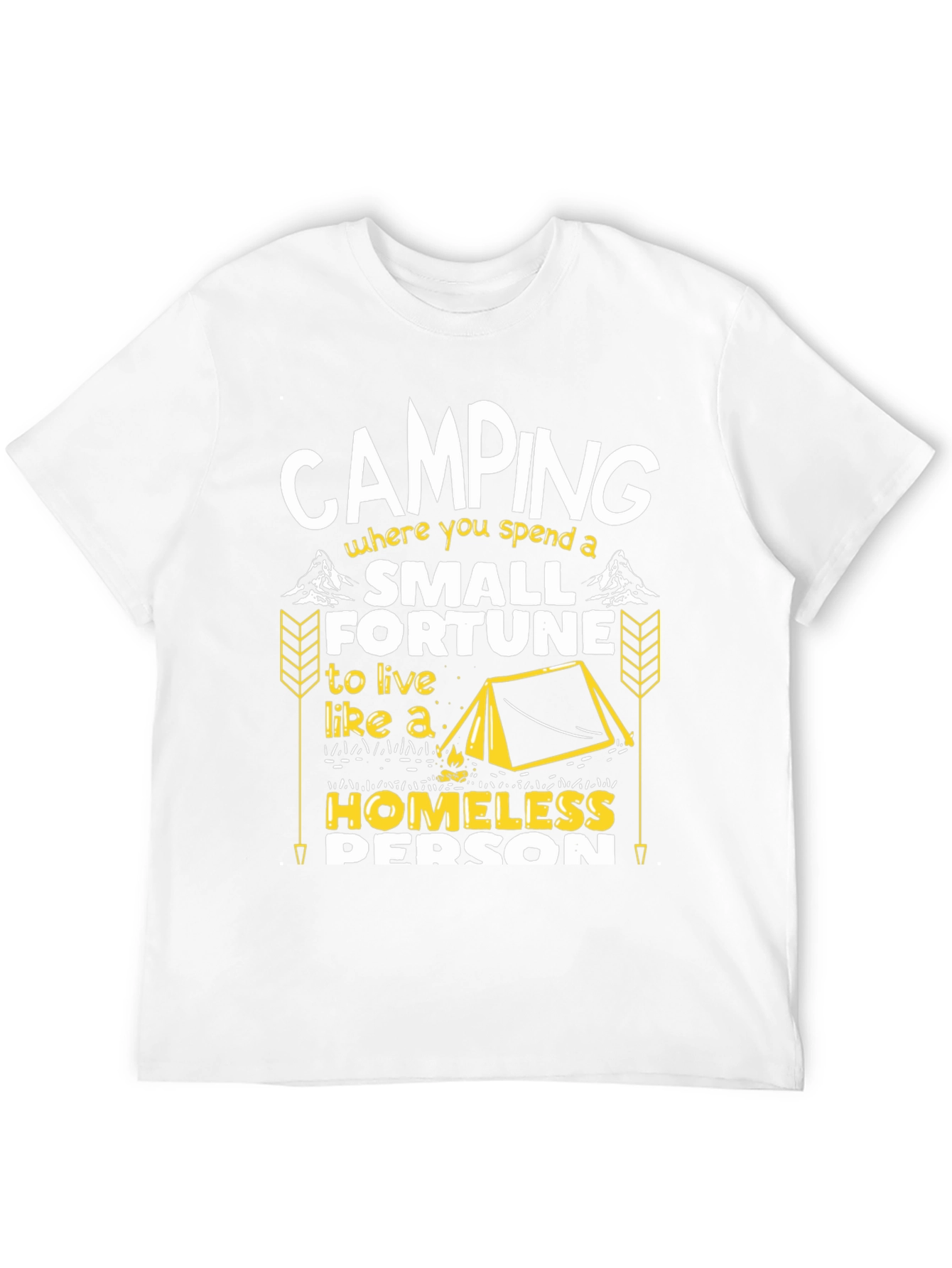 Black Camping Small Fortune Humor Graphic Tee view 12