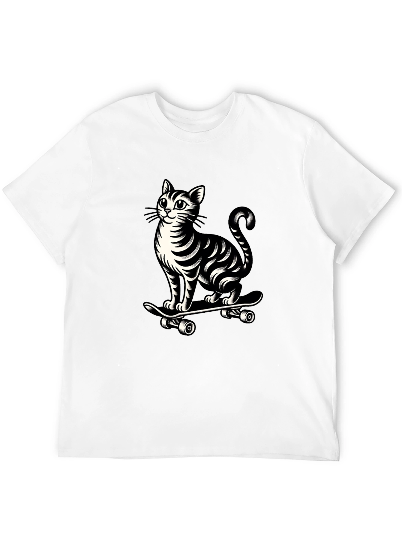 Black Cat on Skateboard Graphic Tee - Cool & Unique Design view 12