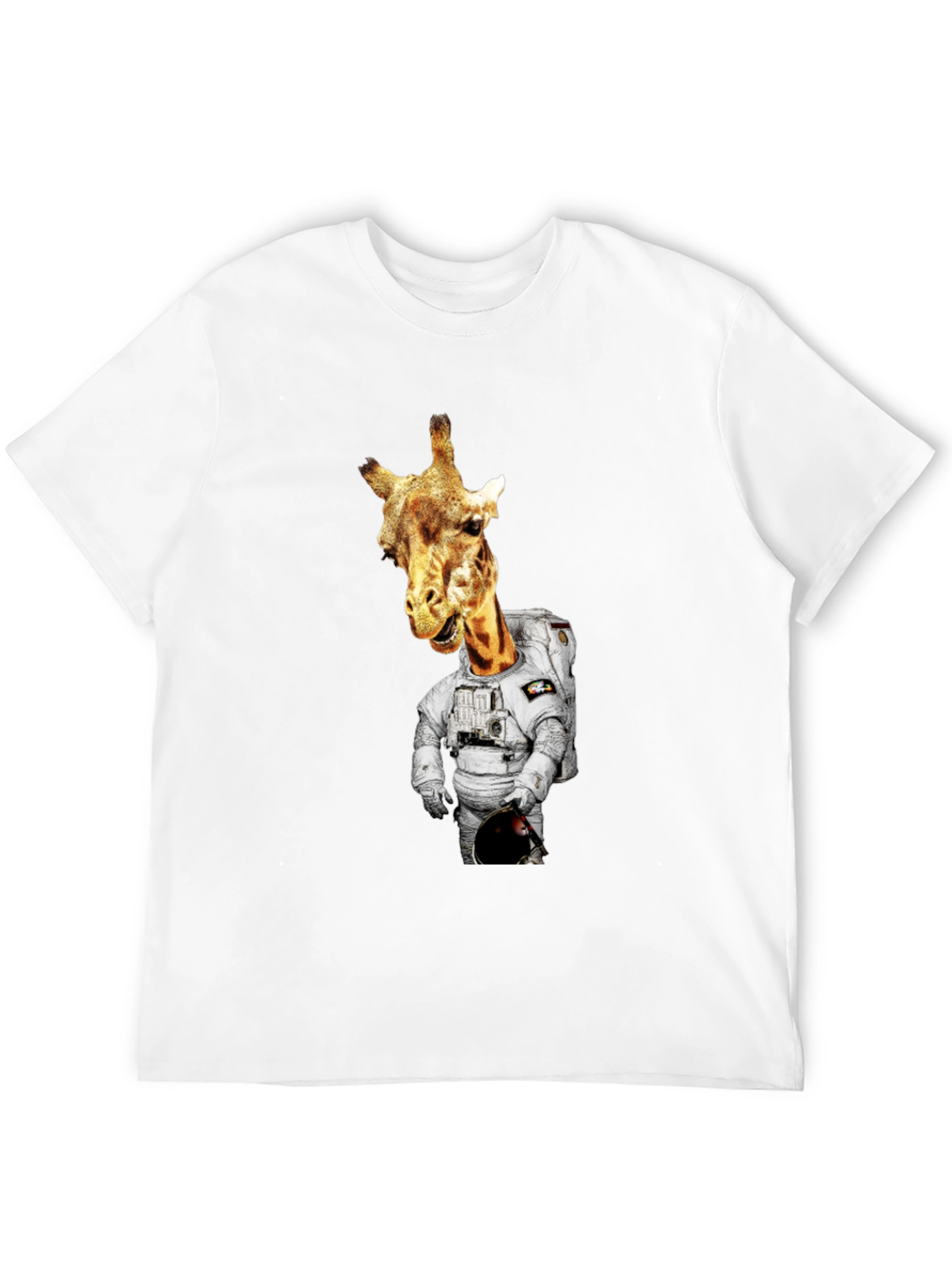 Black Giraffe Astronaut Graphic Tee - Men's Black T-Shirt view 12