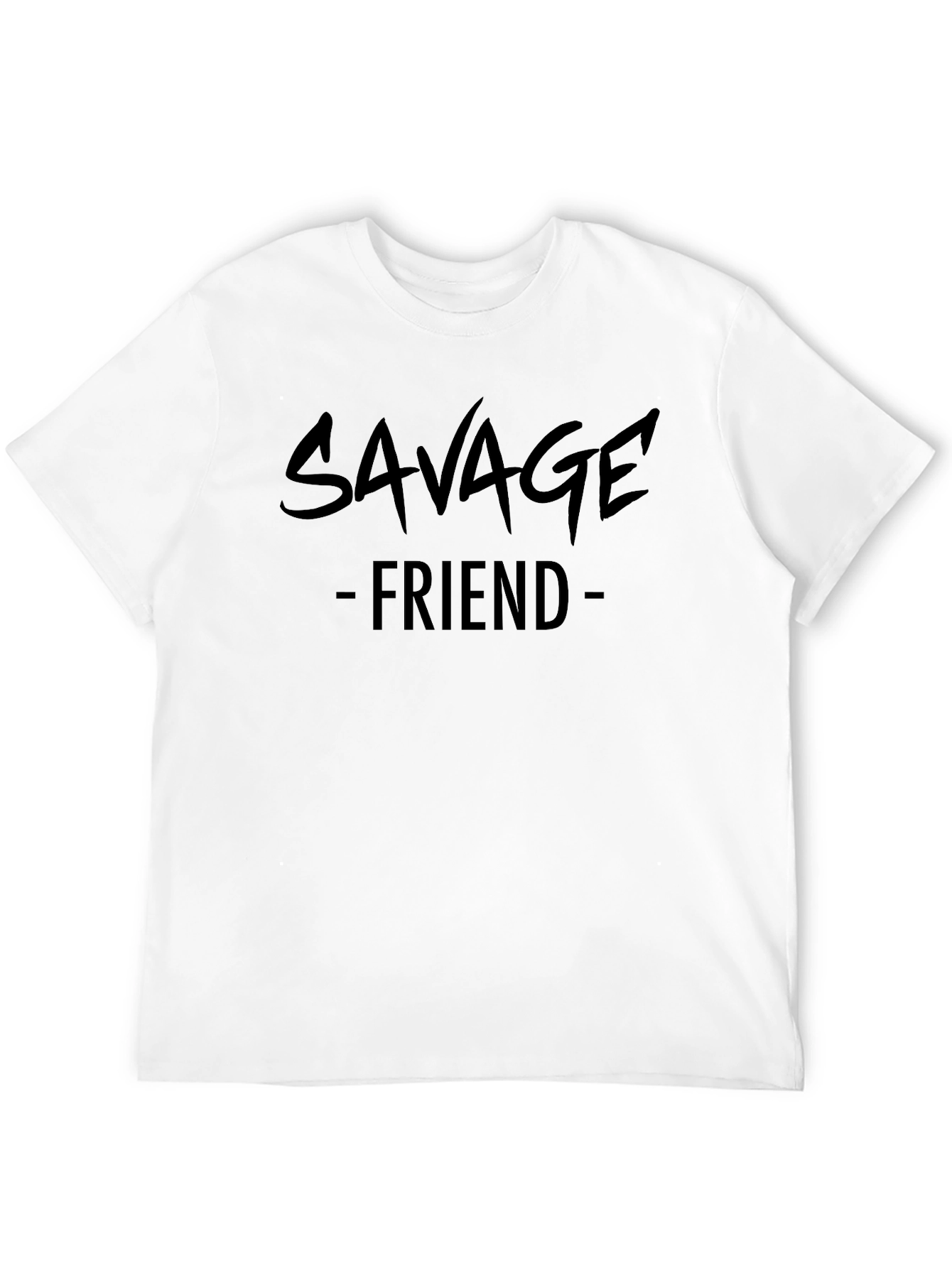 Black Savage Friend Graphic Print Black T-Shirt view 12