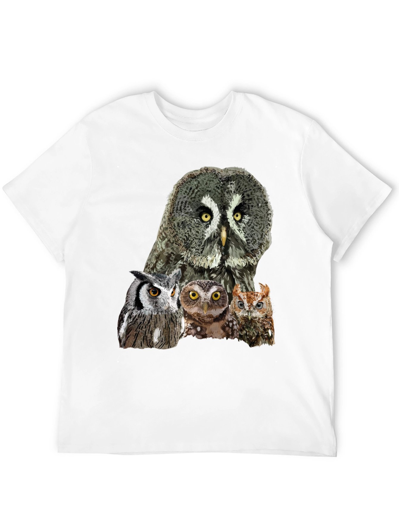 Owl Portrait Graphic T-Shirt - Men's Black Tee - 12