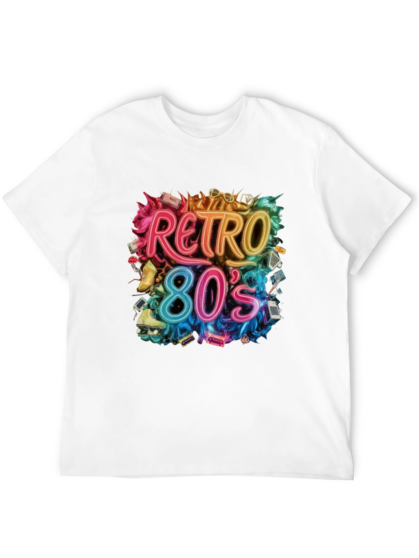 Black Retro 80s Graphic Tee - Nostalgic Style view 12