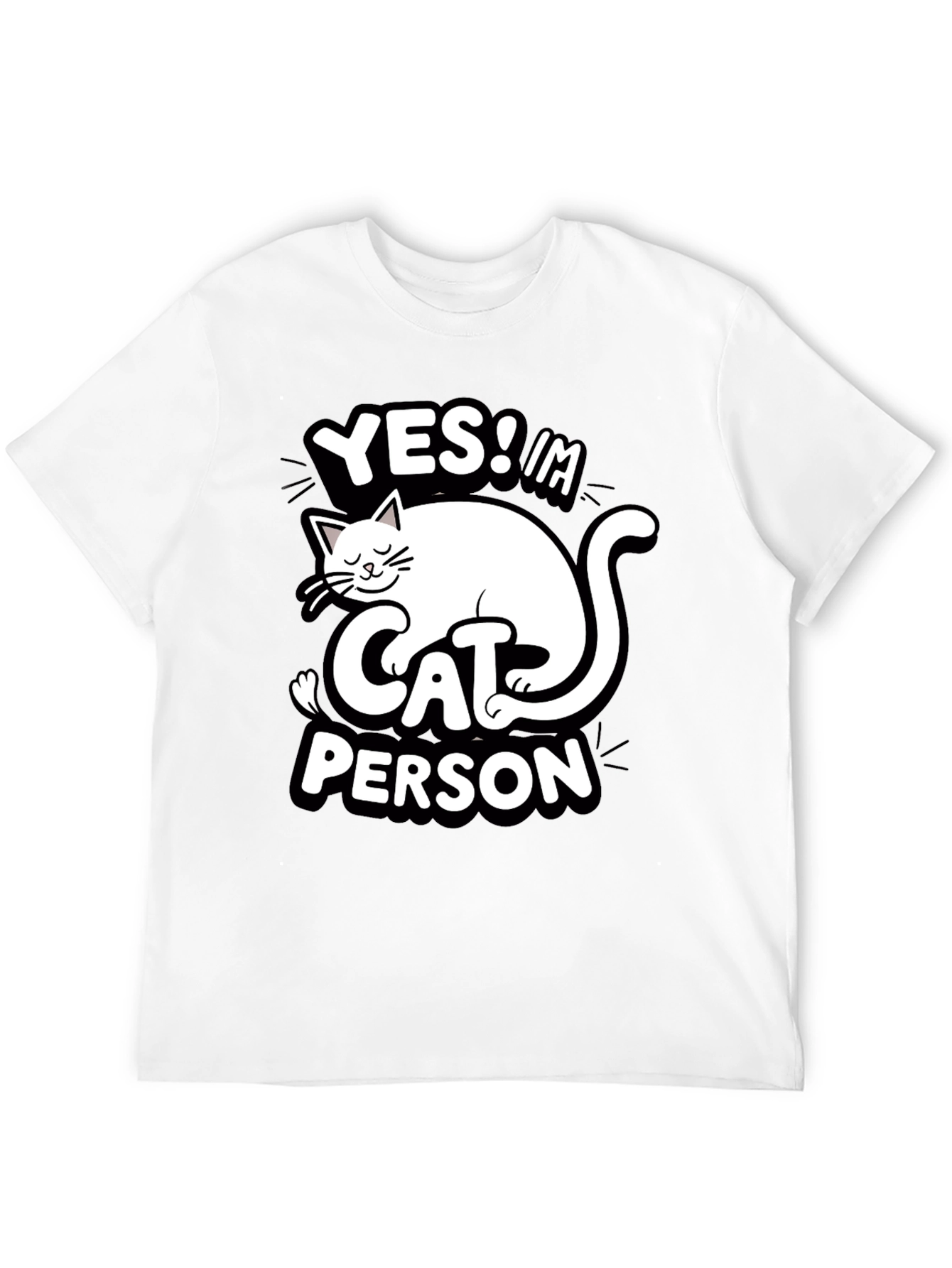 Black Yes! I'm Cat Person Graphic Tee view 12