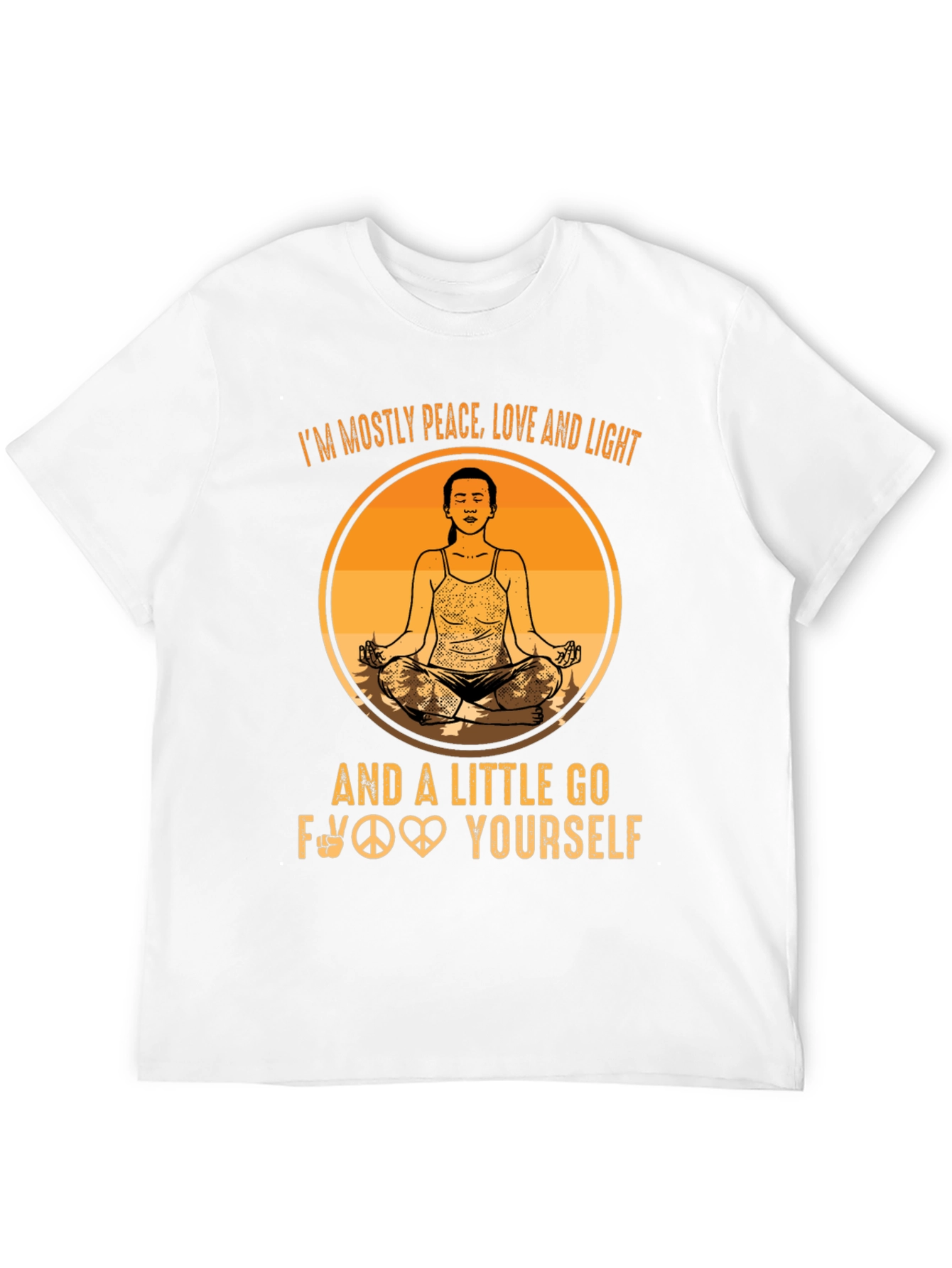 Black Peace Love Light Funny Yoga Graphic Tee view 12