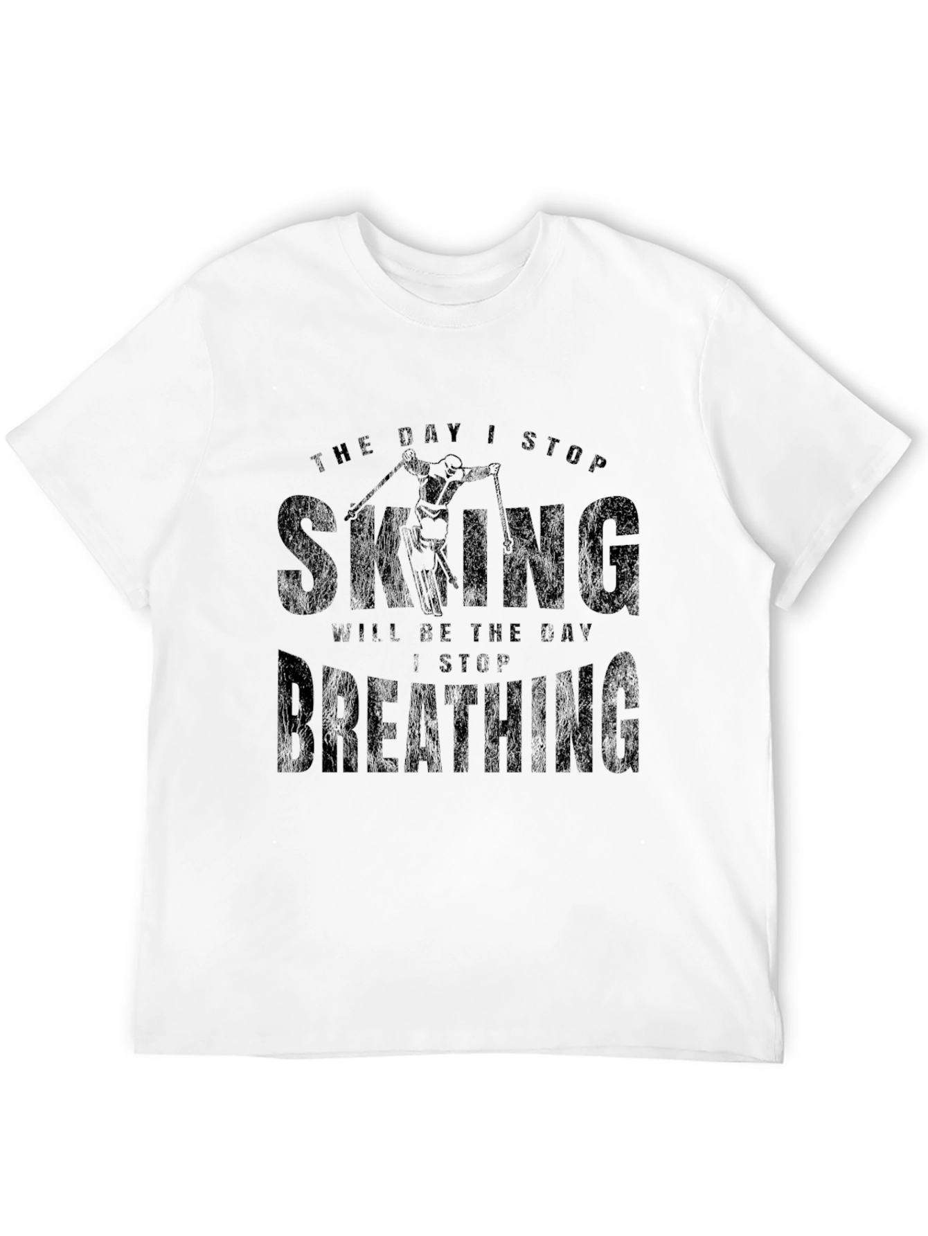Black Skiing Lover Black T-Shirt view 12