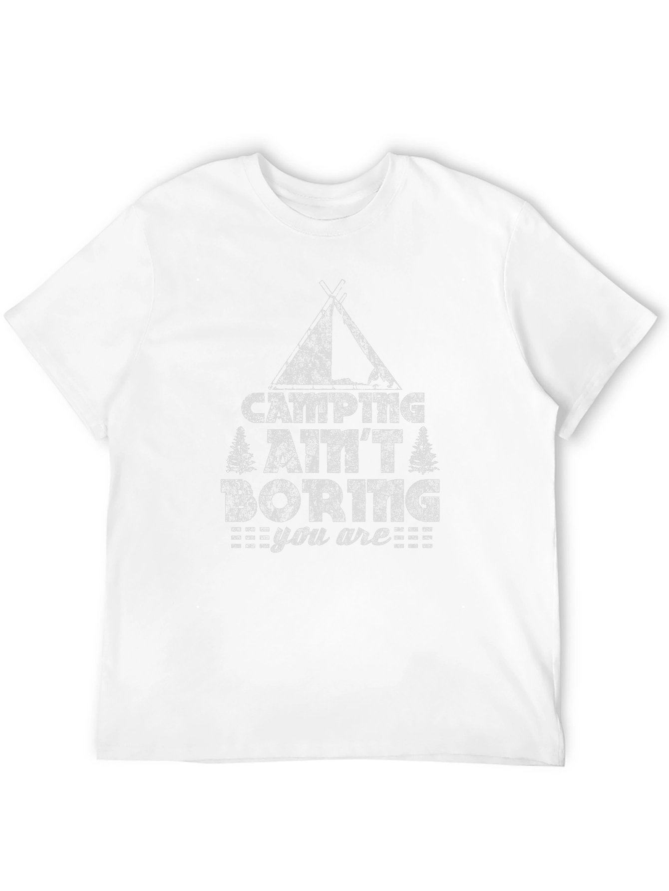 Black Camping Ain't Boring T-Shirt - Outdoor Adventure Tee view 12