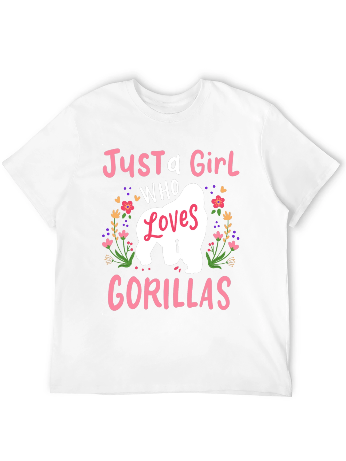 Black Just A Girl Who Loves Gorillas T-Shirt view 12