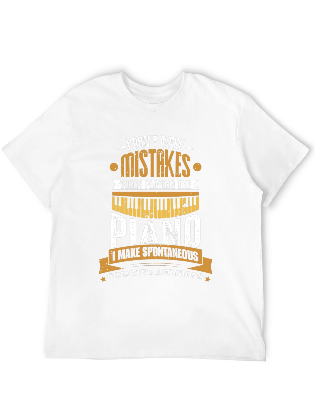 Black Piano Player T-Shirt - I Don't Make Mistakes Musician Tee view 12