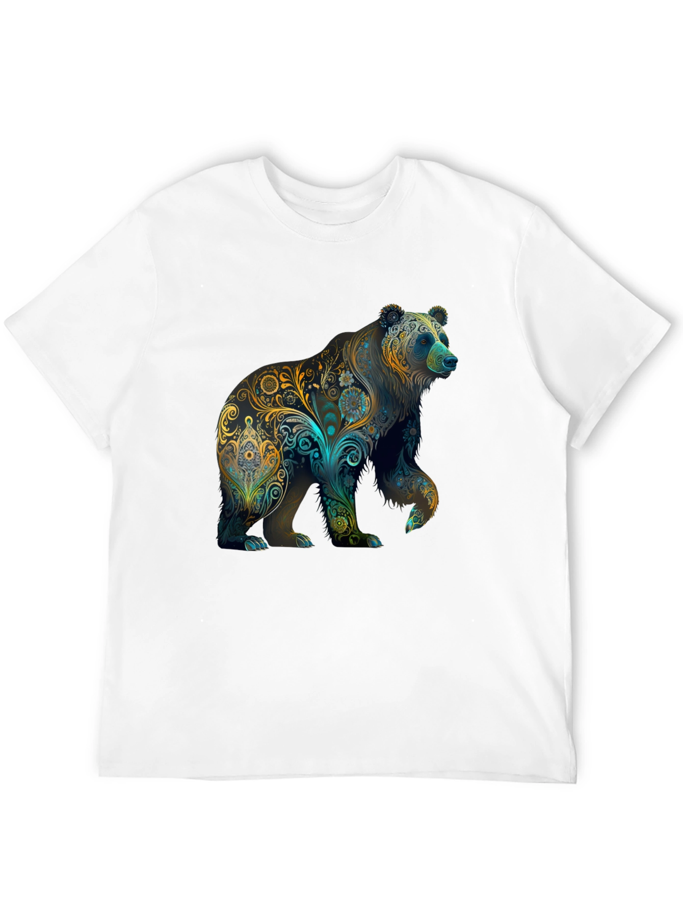 Black Floral Bear Graphic Tee - Black view 12