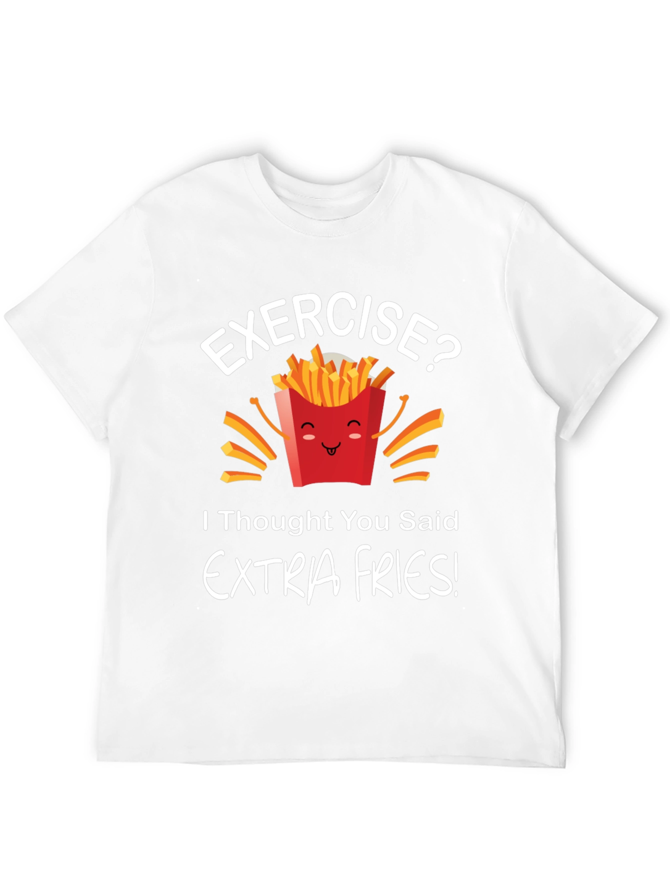 Black Funny 'Extra Fries' Graphic T-Shirt - Unisex view 12