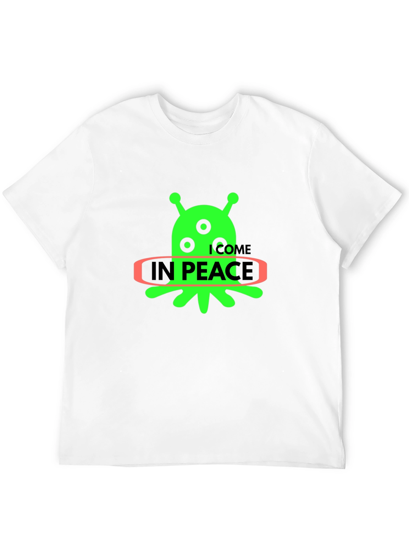 Black Alien "In Peace" Graphic T-Shirt - Black Cotton Blend view 12
