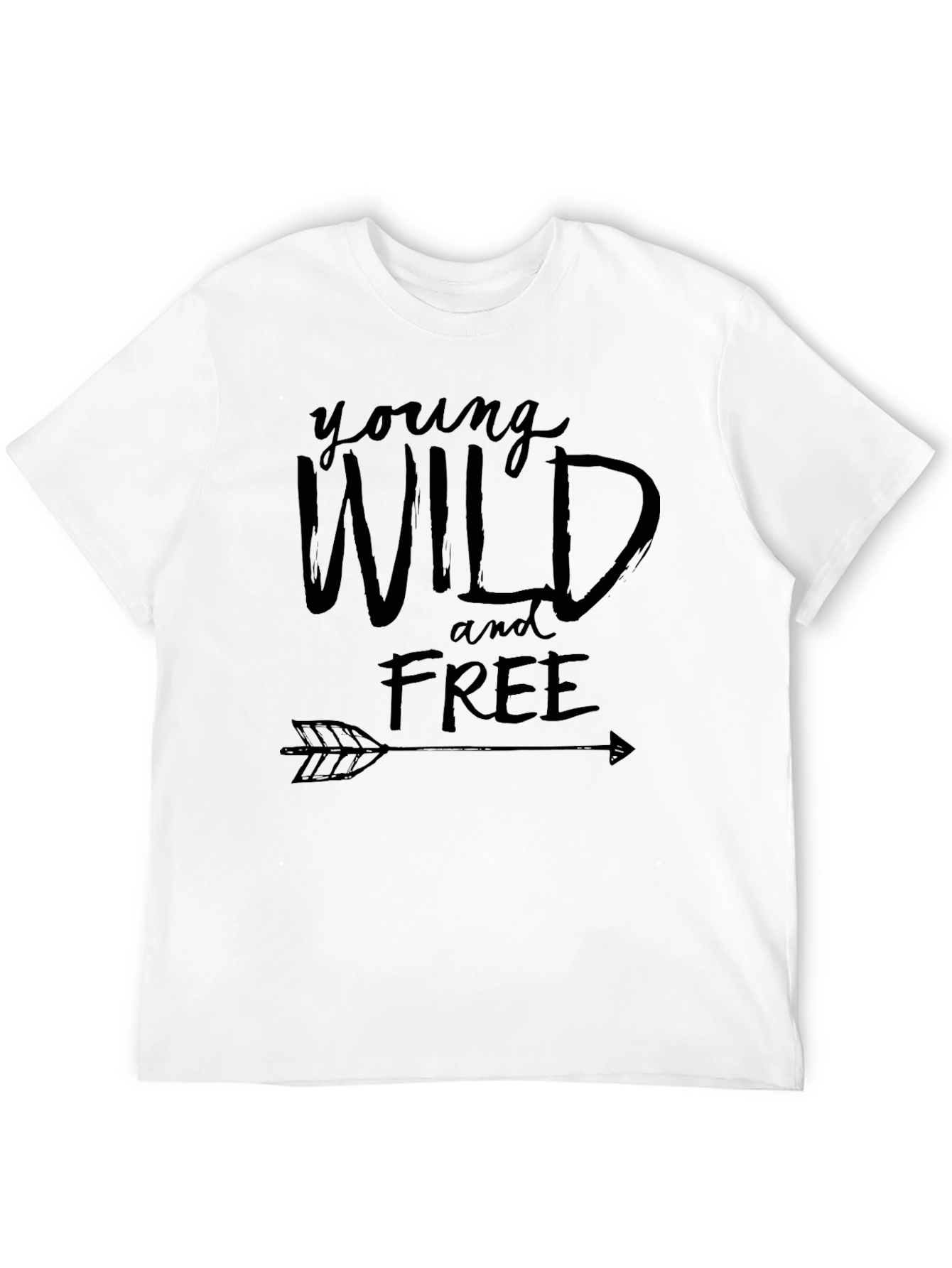 Black Young Wild & Free Graphic Tee - Unisex view 12