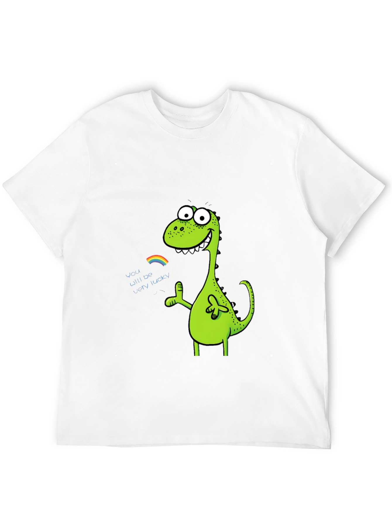 Black Lucky Dinosaur Graphic Tee - Black Cotton Blend view 12