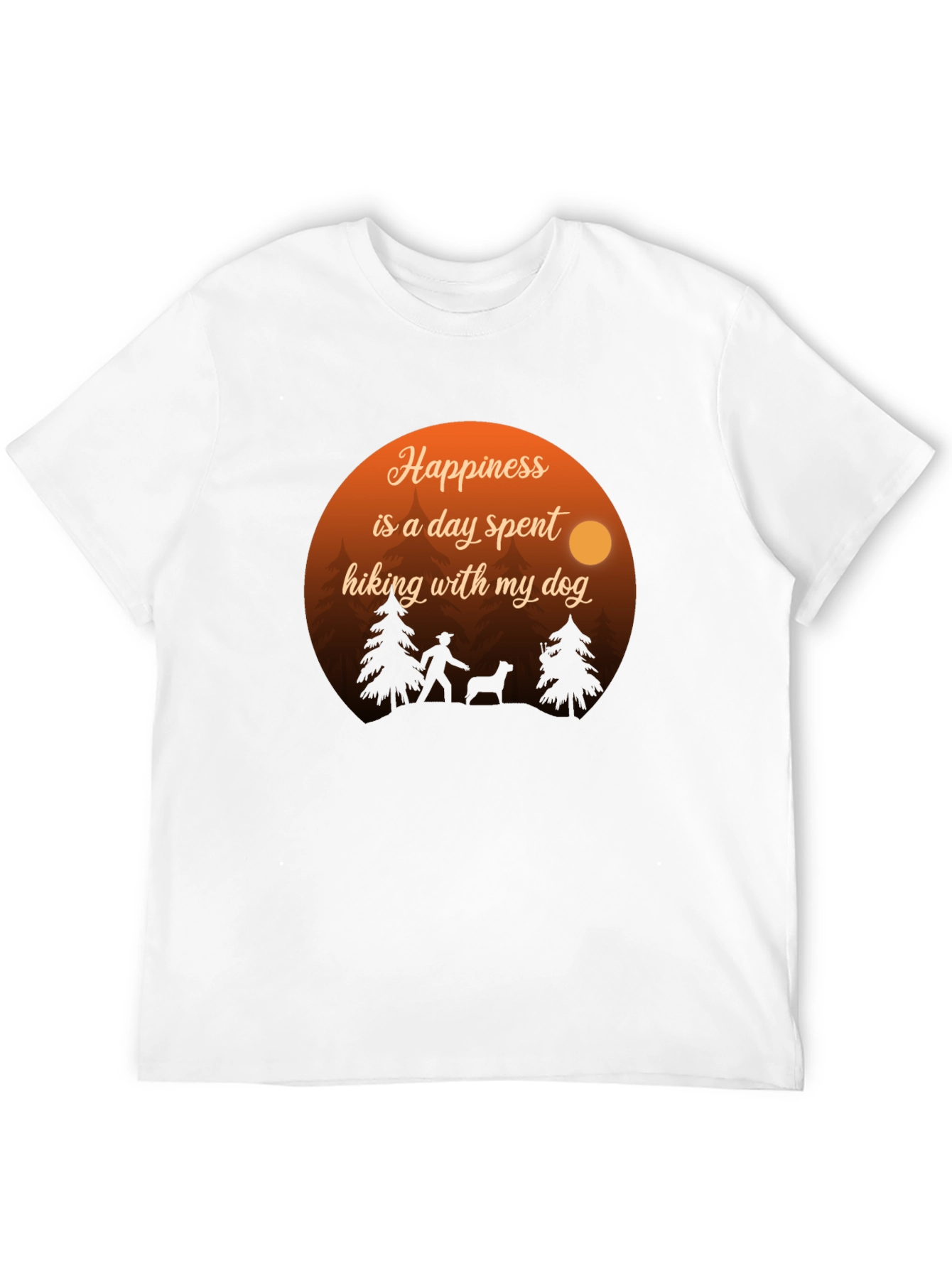 Black Happiness Hiking Dog Graphic Tee - Black Cotton Blend Shirt view 12