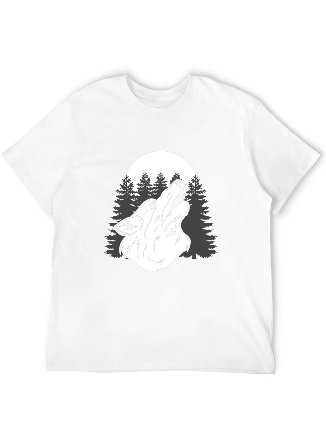 Wolf Howl Moon Graphic T-Shirt - Men's Black Tee - 12