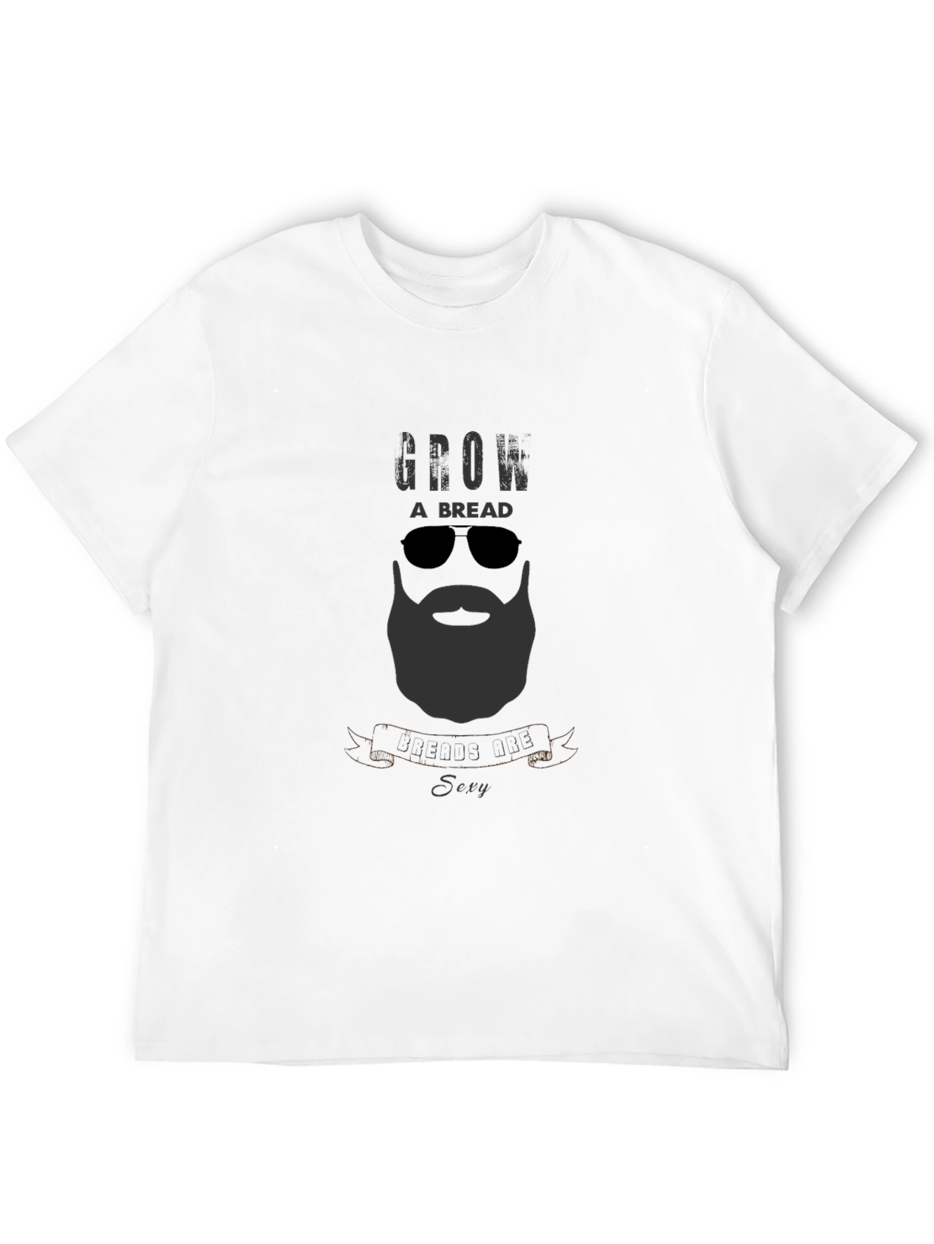 Black Grow a Beard T-Shirt - Cool Bearded Man Design view 12
