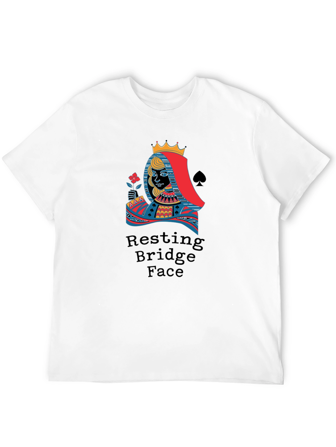 Black Resting Bridge Face T-Shirt - Queen of Spades Design view 12