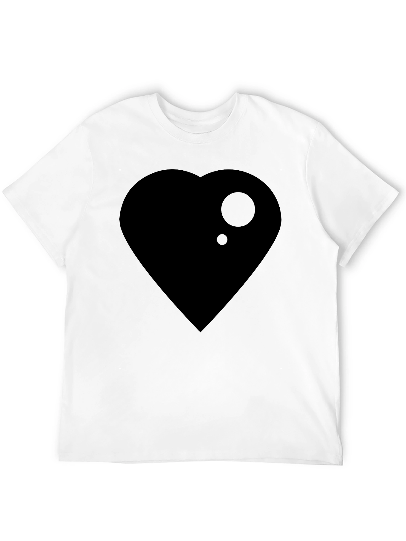 Black Heart Graphic Black Tee Casual Style view 12