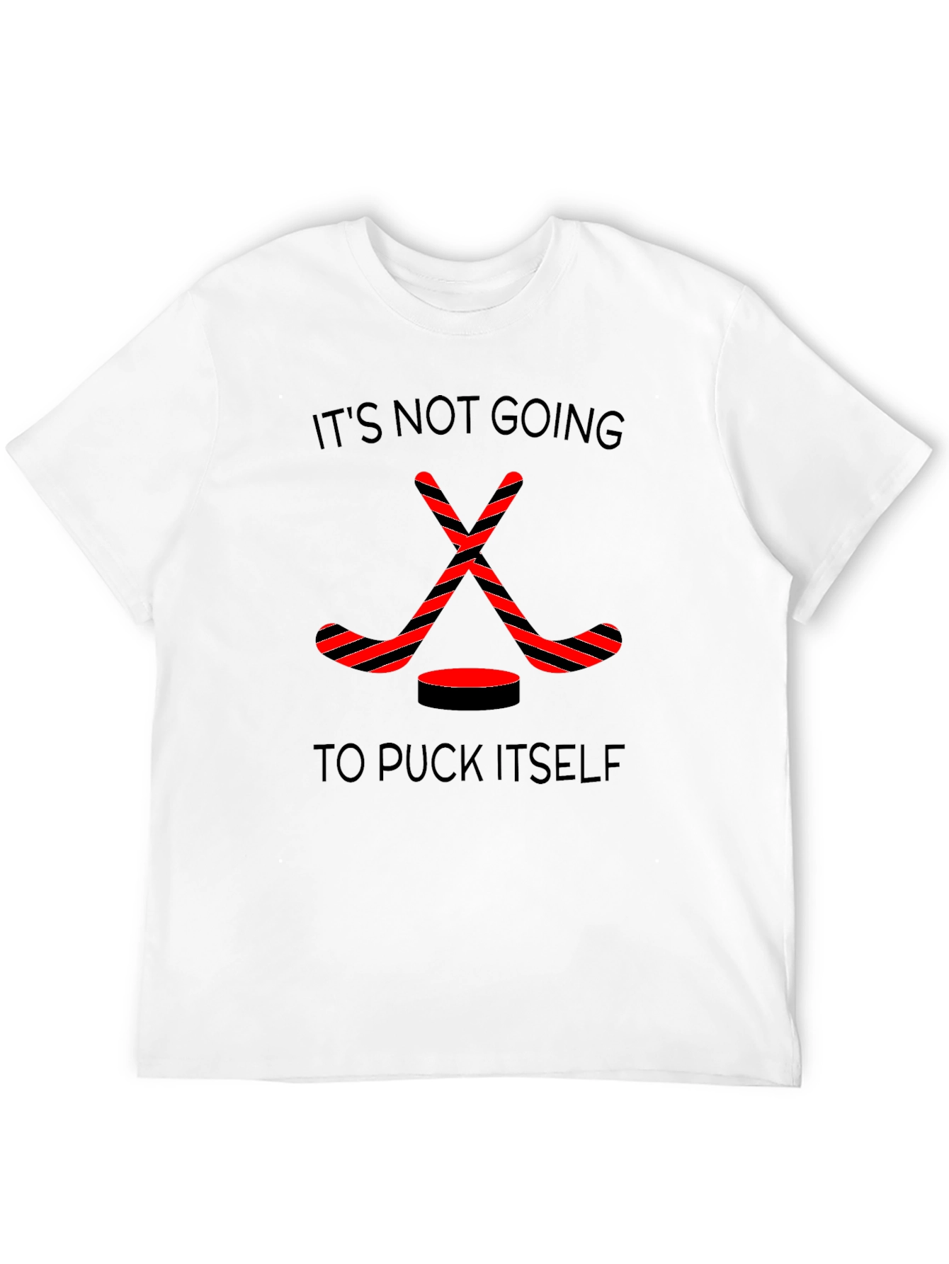 Black Hockey Sticks Graphic Tee: It's Not Going To Puck Itself view 12