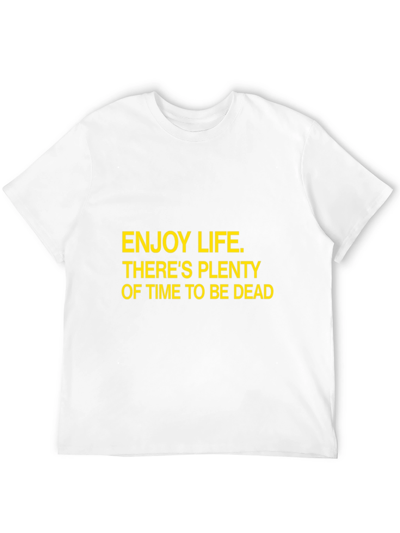Black Enjoy Life Slogan T-Shirt - Black Cotton Crew Neck view 12