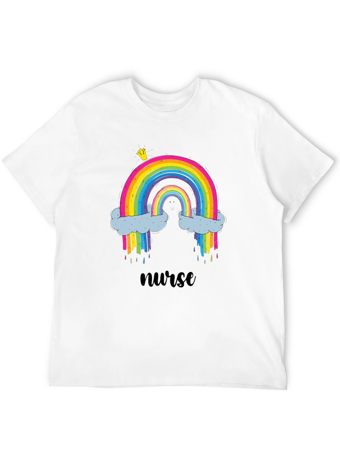 Black Rainbow Nurse T-Shirt - Colorful Graphic Tee view 12
