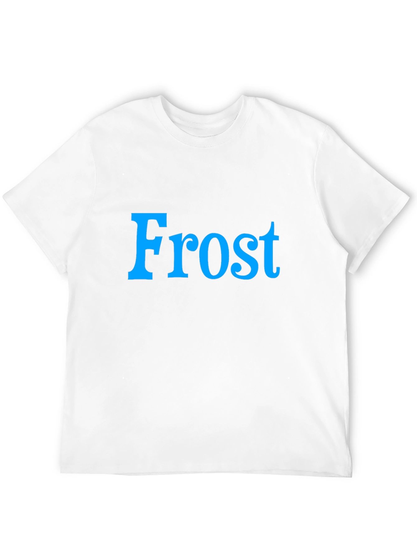 Black Frost Graphic Tee - Cool Blue Text on Black Shirt view 12