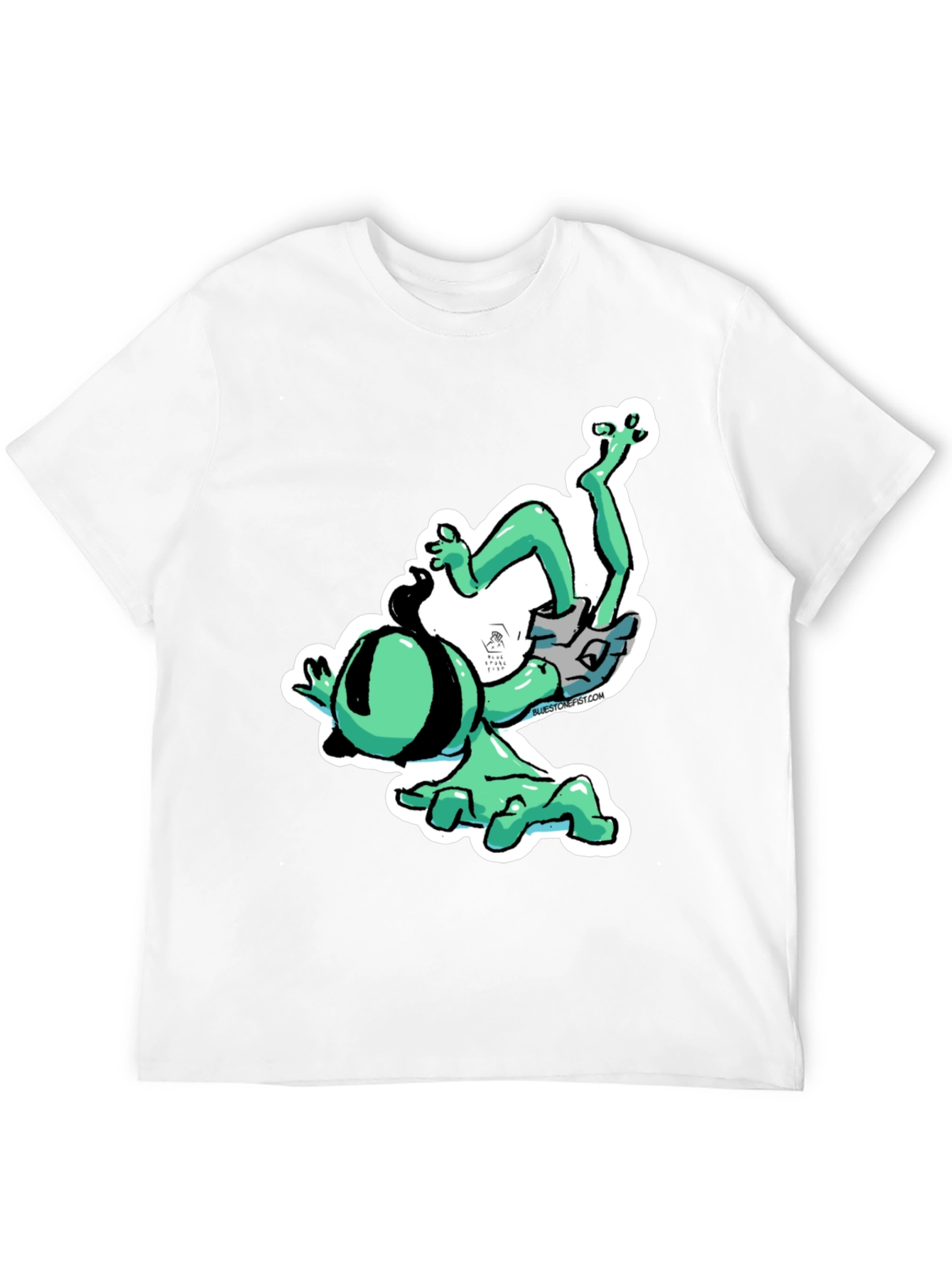 Black Funky Cartoon Alien T-Shirt - Black Cotton Blend view 12