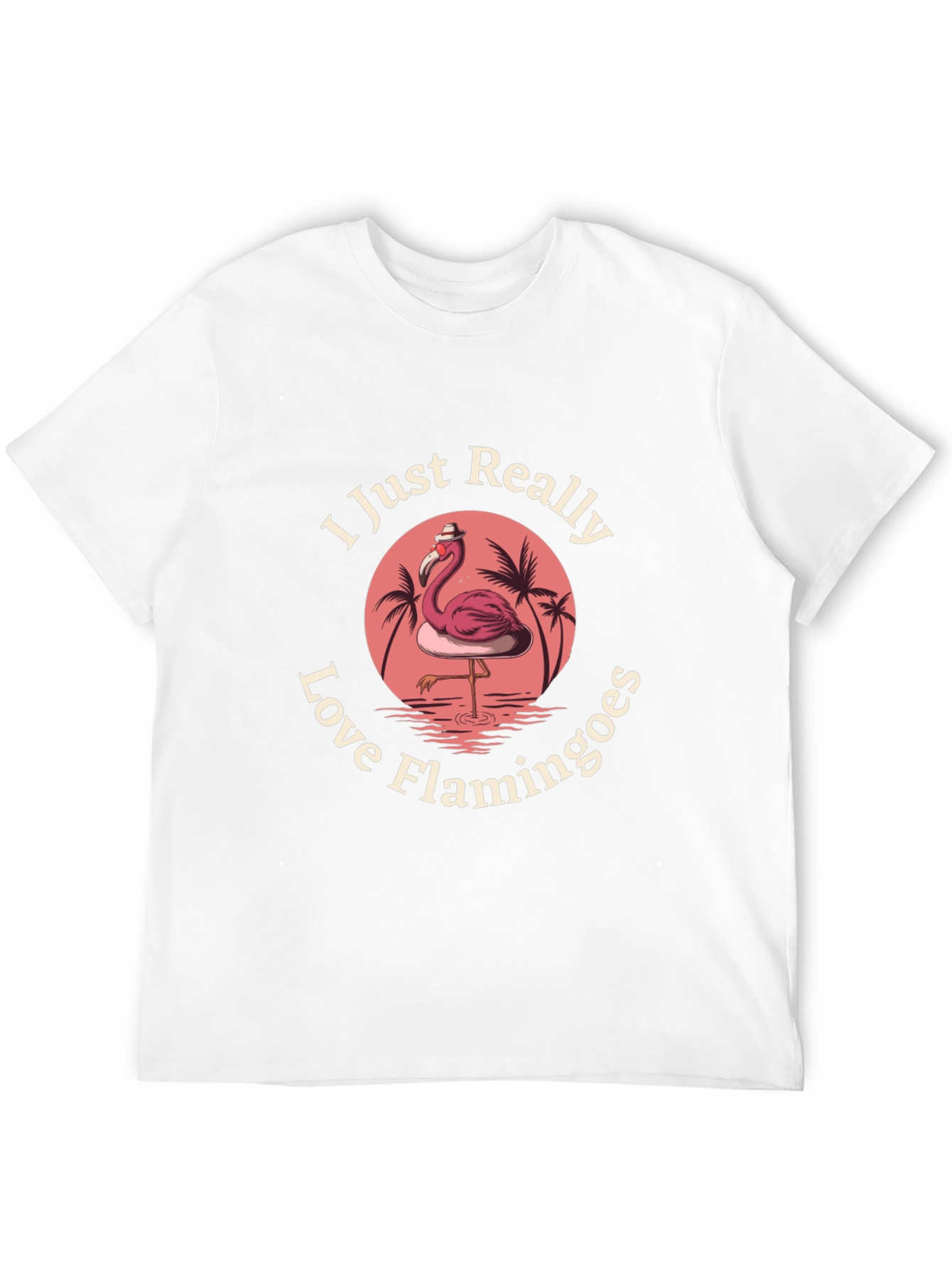 Black I Just Really Love Flamingoes Graphic T-Shirt view 12