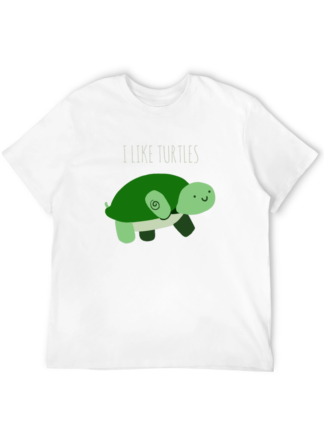 Black I Like Turtles T-Shirt - Cute Cartoon Design view 12