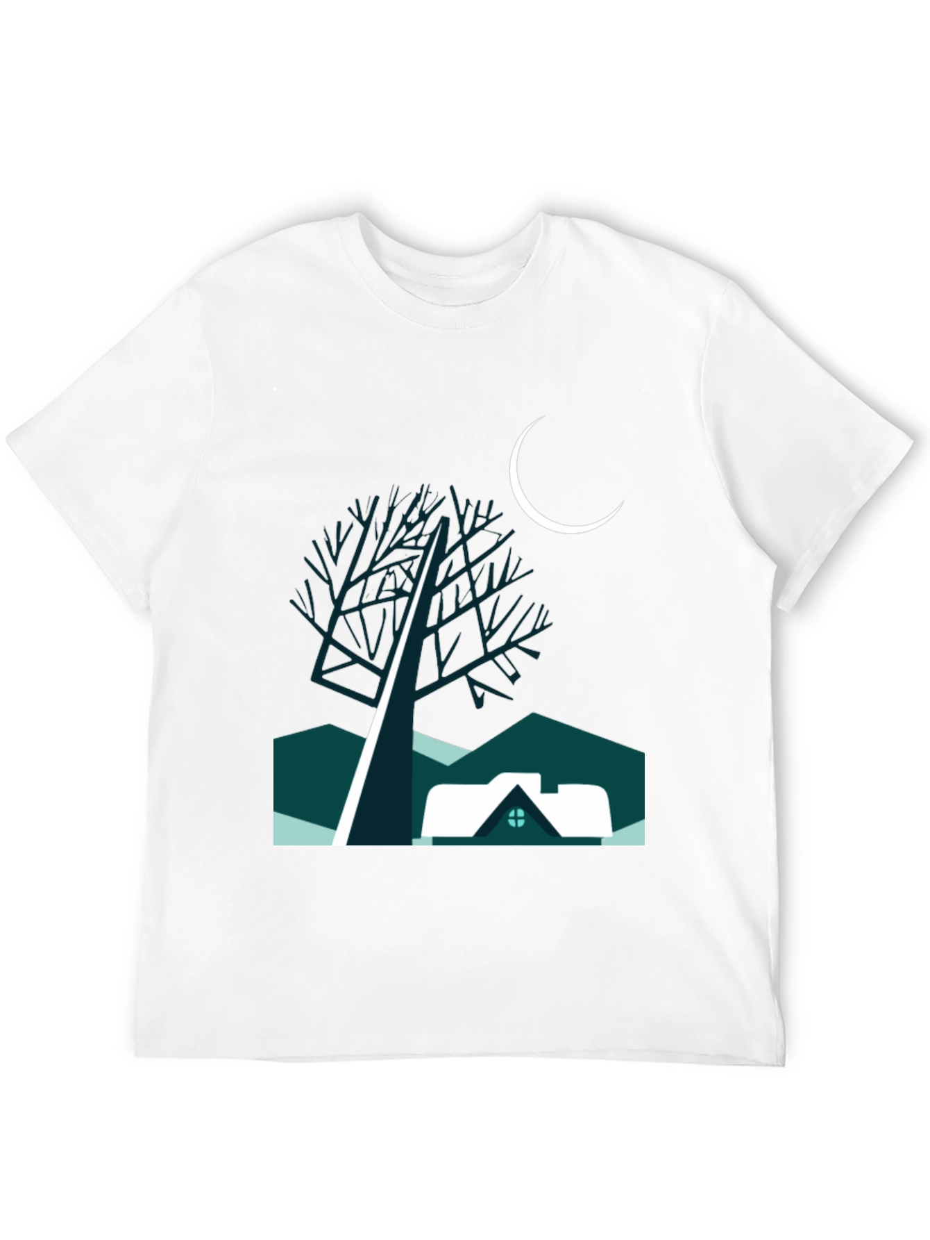 Black Night Scene Graphic Tee view 12