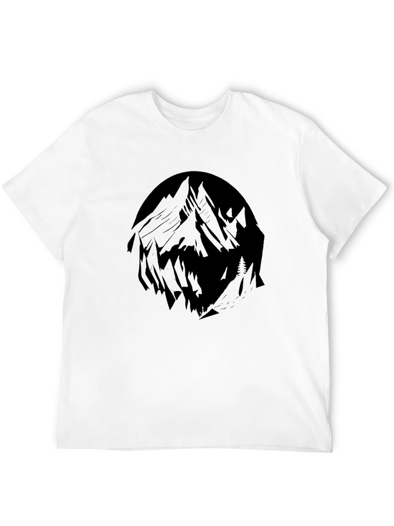 Black Mountain Graphic Tee - Black Crew Neck T-Shirt view 12