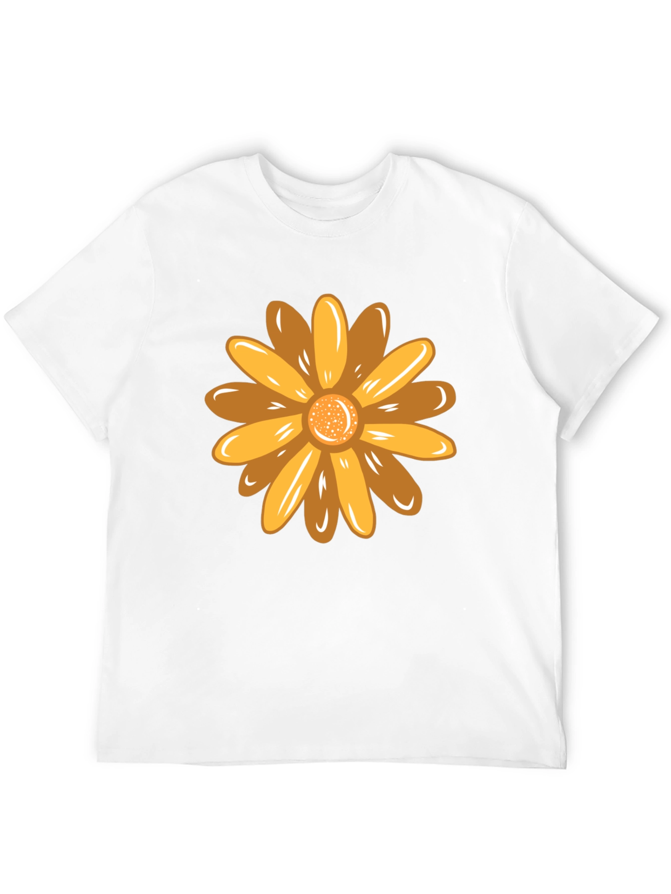 Black Golden Flower Graphic Black T-Shirt view 12