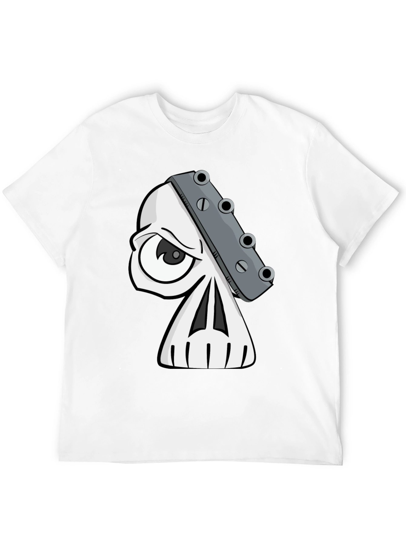 Black Skull Guitar Headstock Graphic T-Shirt view 12