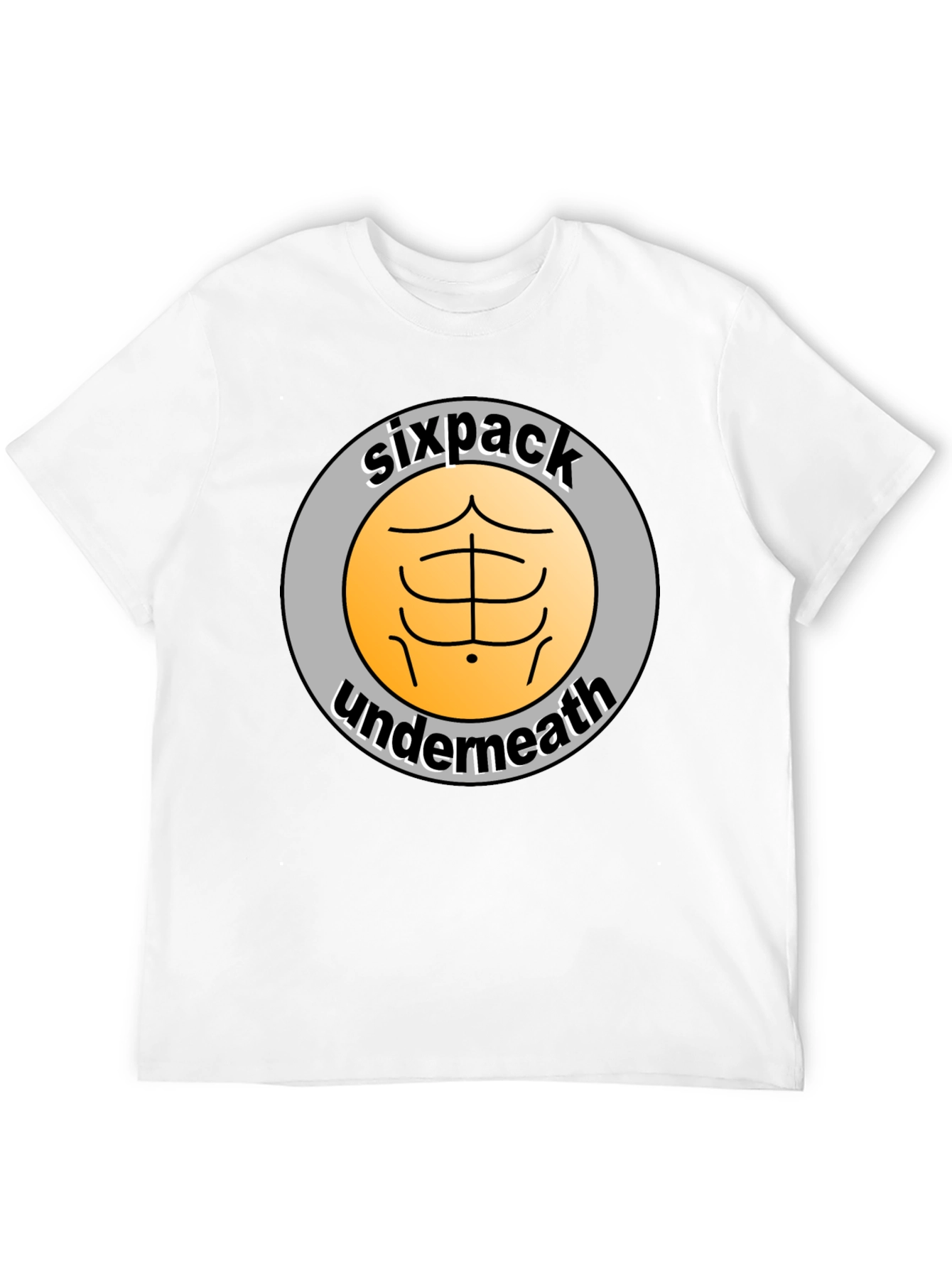 Black Sixpack Underneath Funny Graphic T-Shirt view 12