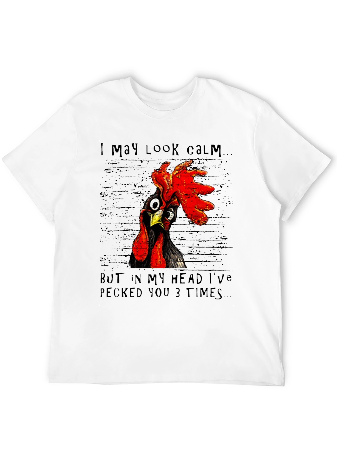 Black Funny Chicken T-Shirt - I May Look Calm view 12