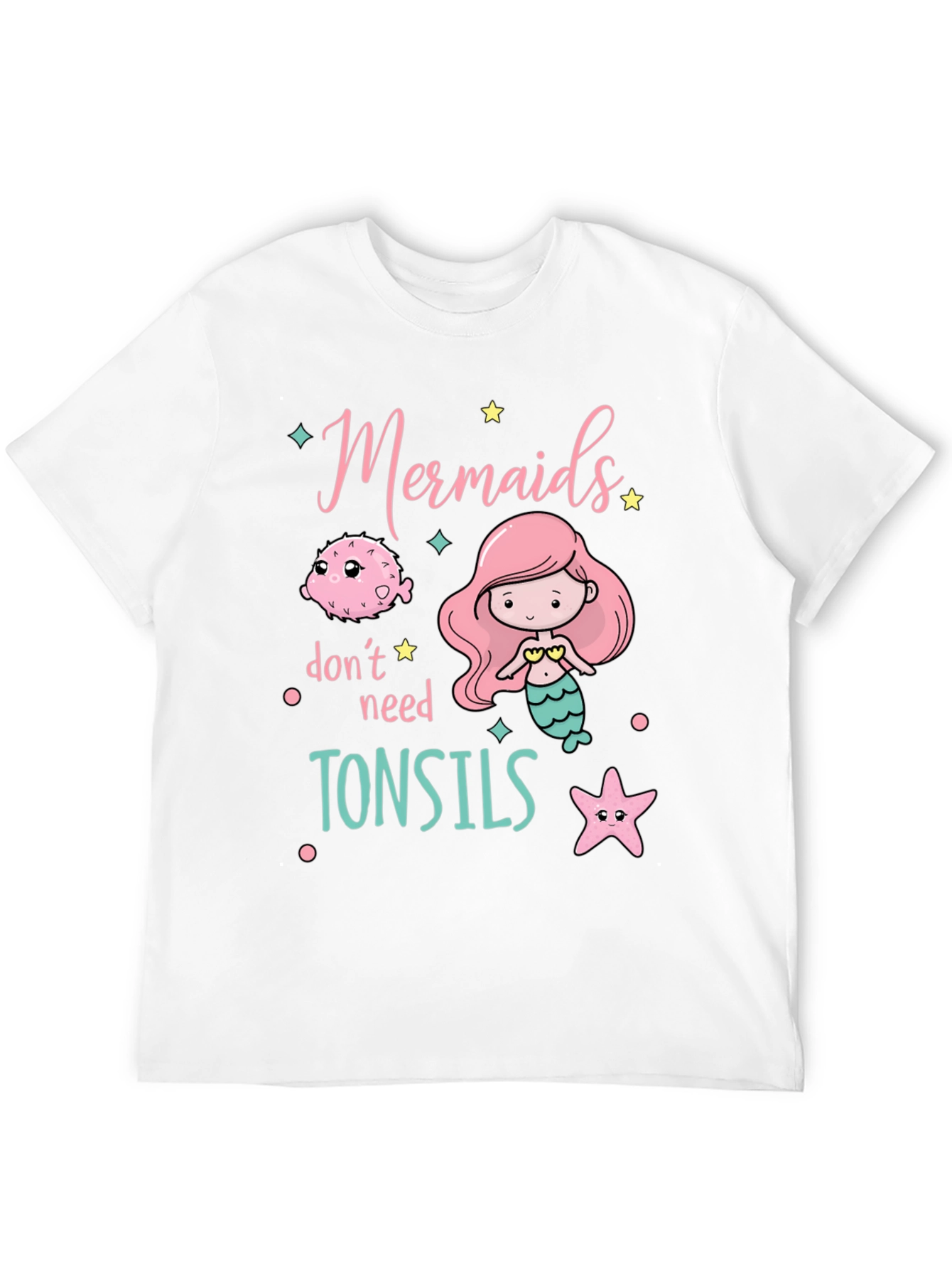 Black Mermaids Don't Need Tonsils Black Graphic Tee view 12