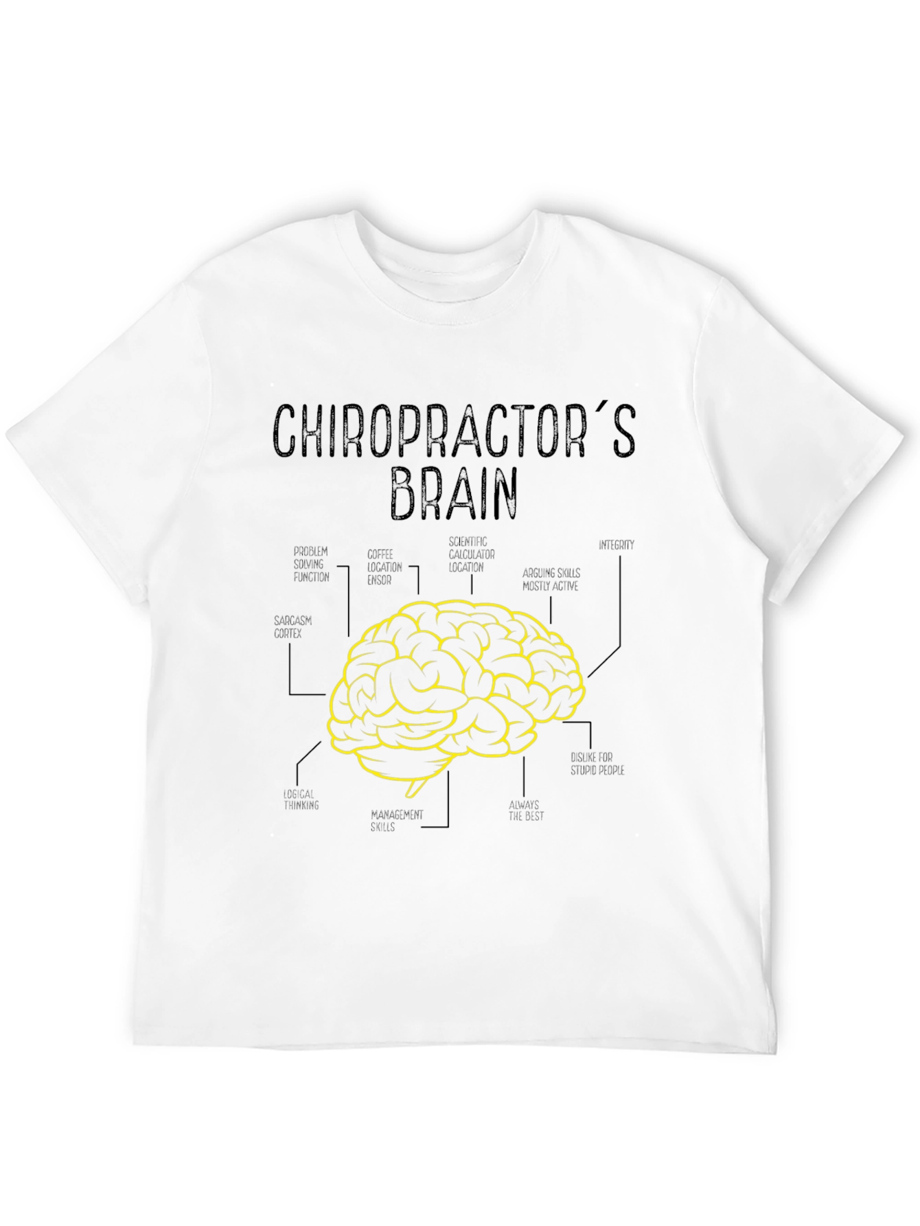 Black Chiropractor's Brain Graphic Tee - Soft Cotton Blend view 12