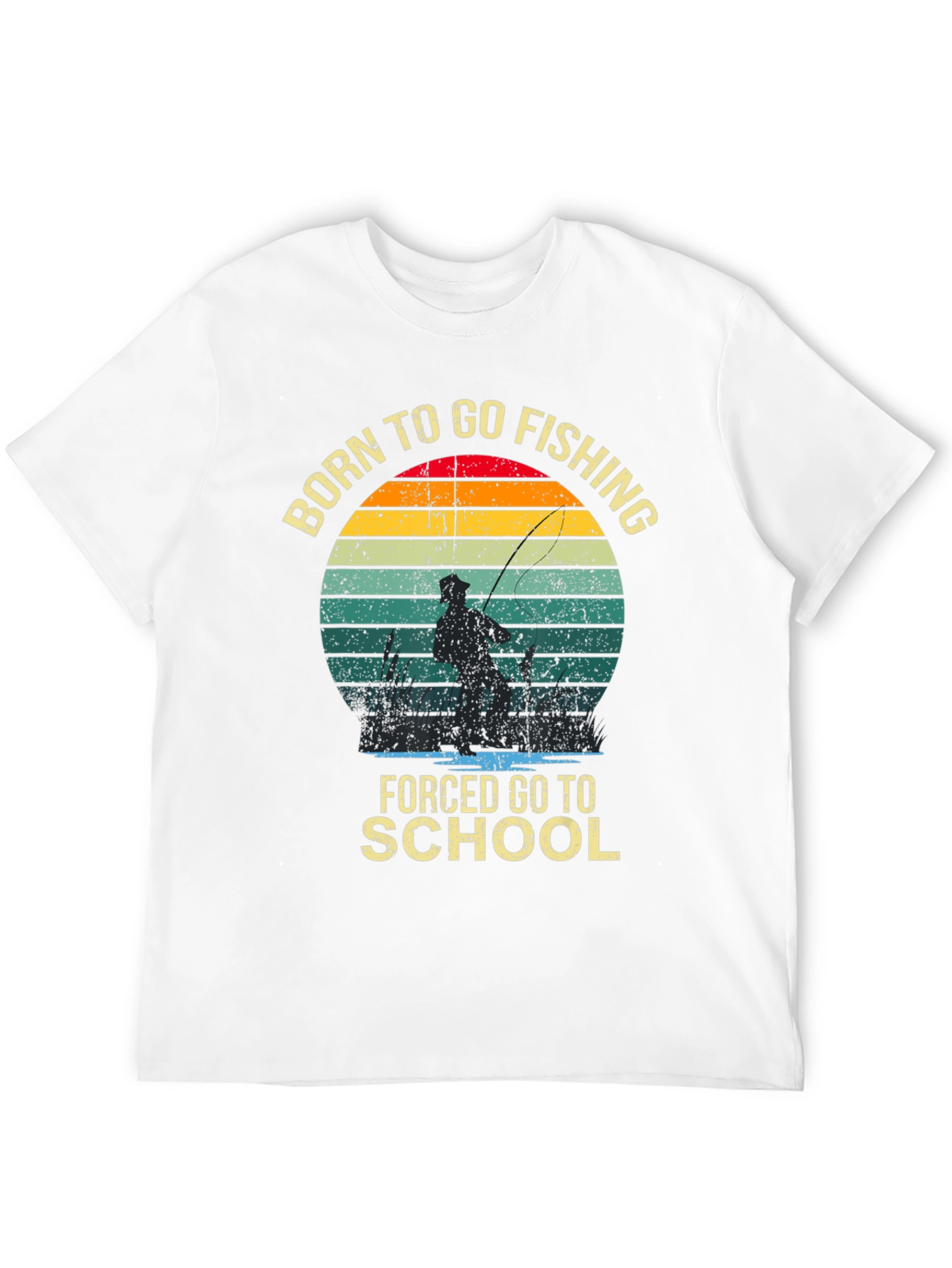 Black Born to Fish Graphic T-Shirt view 12