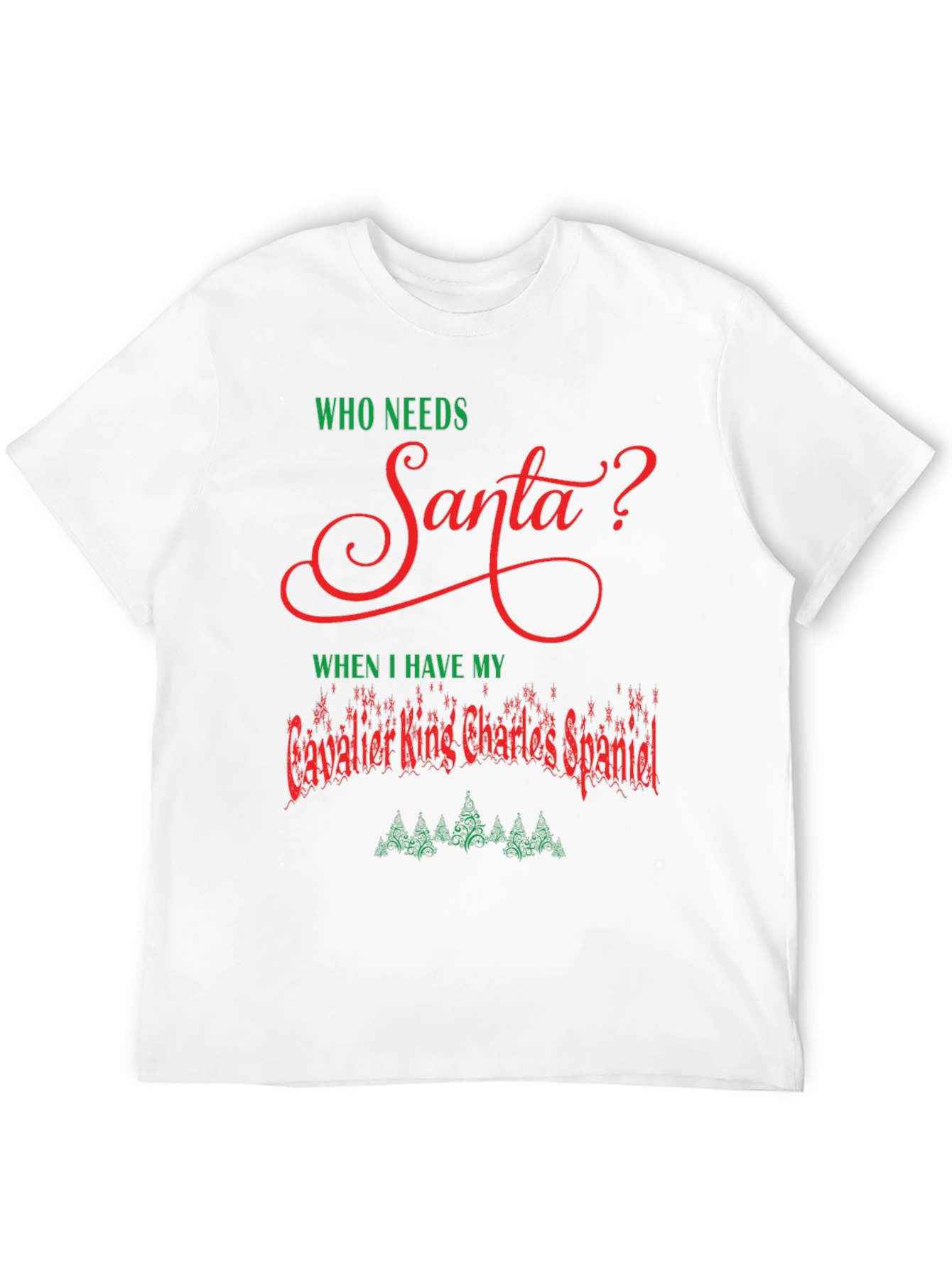 Black Cavalier King Charles Spaniel Santa T-Shirt view 12