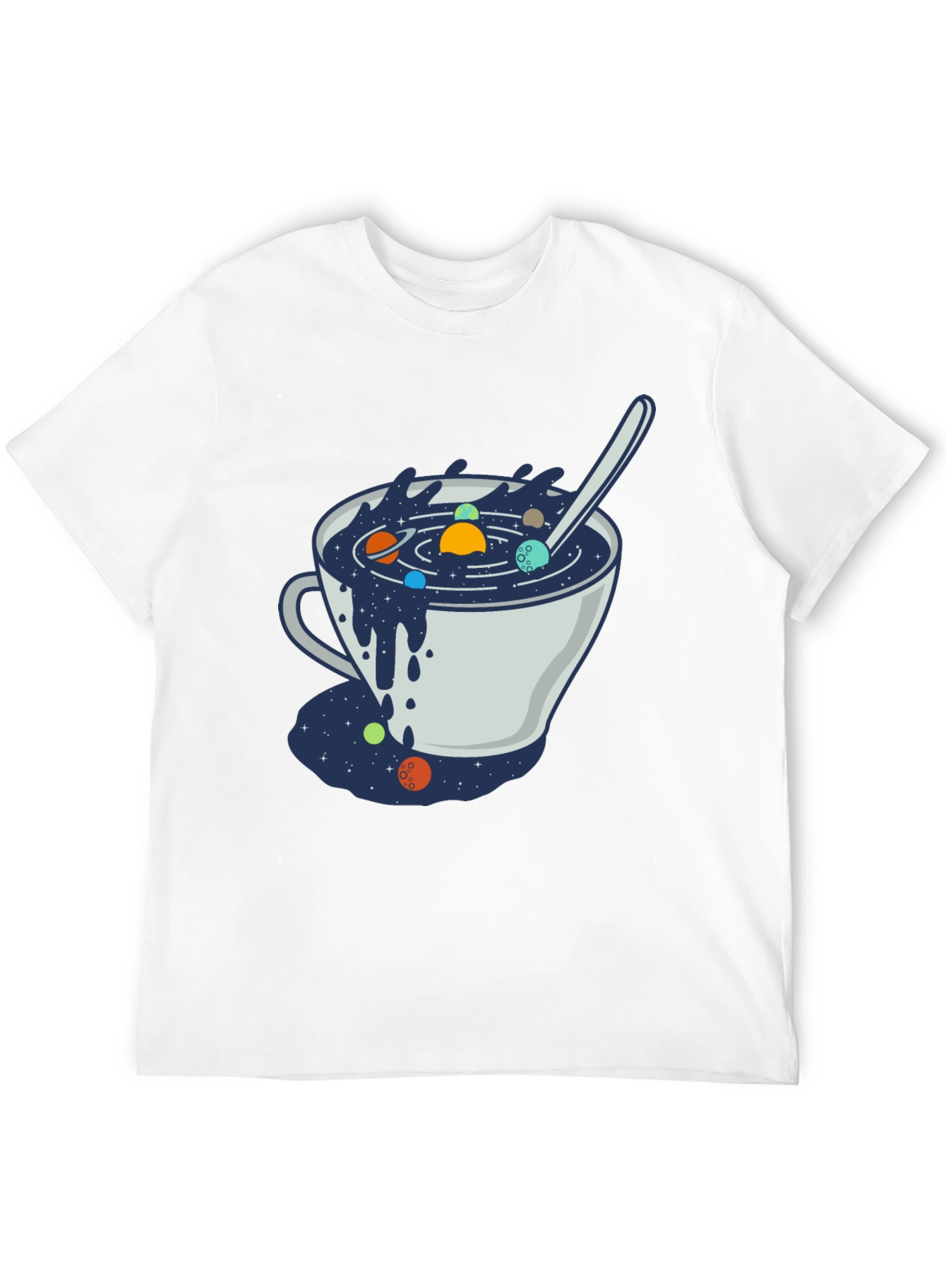 Black Cosmic Soup T-Shirt - Unique Space Design view 12