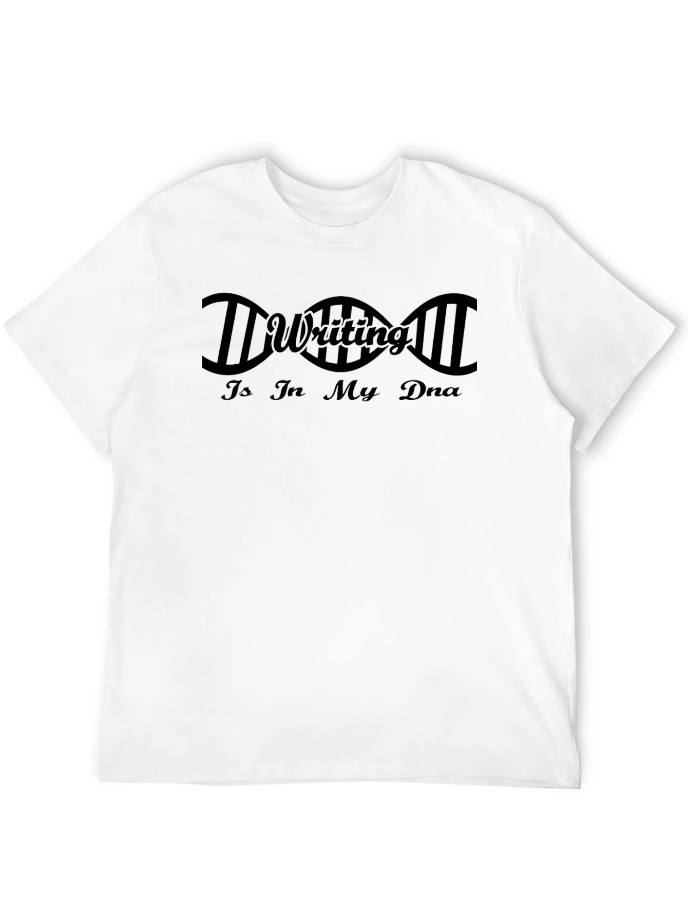 Black Writing DNA Graphic T-Shirt - Black Crew Neck Tee view 12