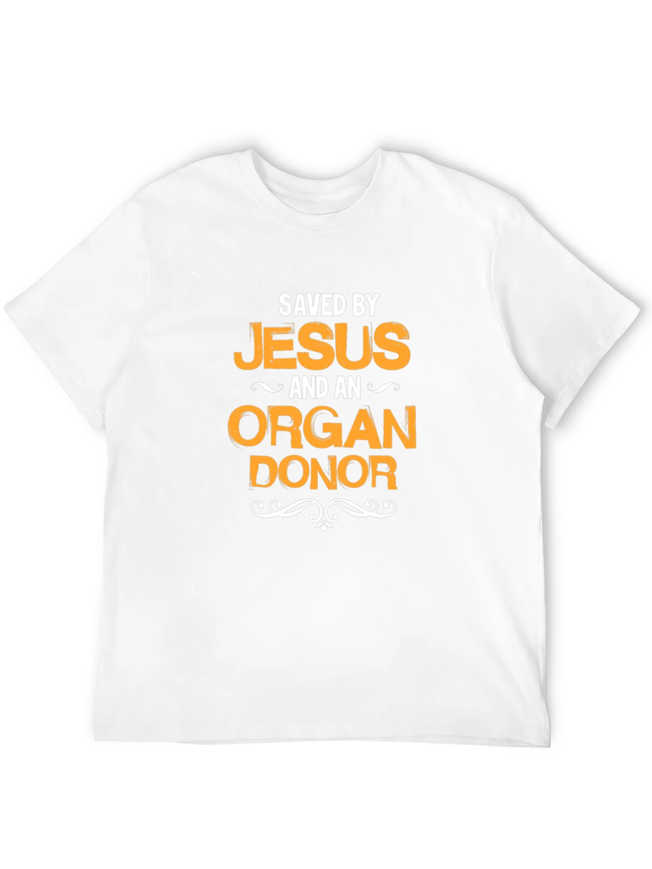 Black Saved By Jesus & Organ Donor Black T-Shirt view 12