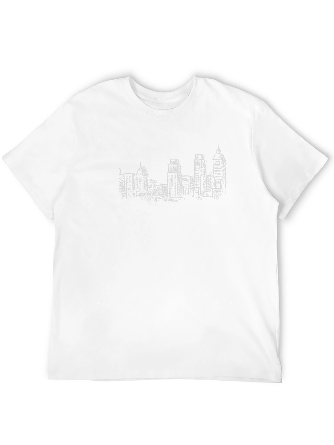 Black Cityscape Sketch Tee - Urban Style Black T-Shirt view 12